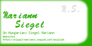 mariann siegel business card